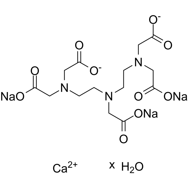 Calcium trinatrium diethylenetriaminepentaacetic acid hydrate Structure