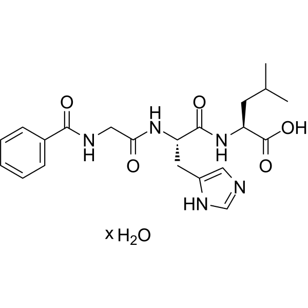 N-Benzoyl-Gly-His-Leu hydrate Structure