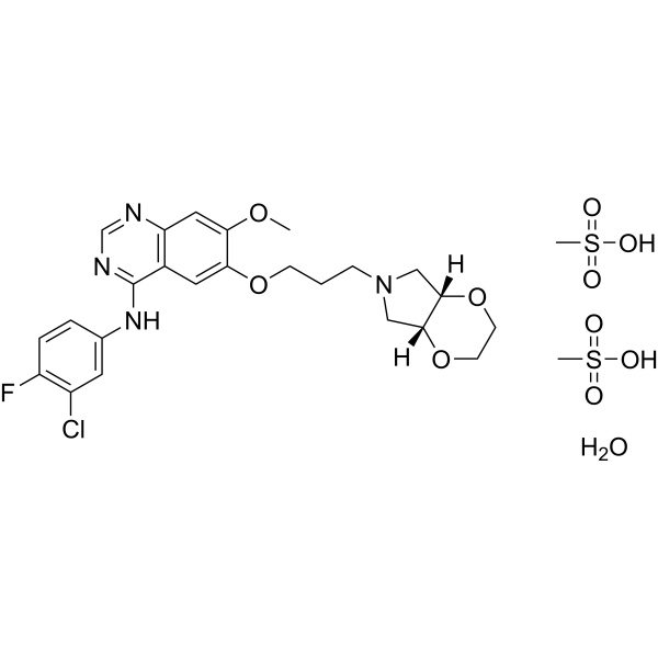 Larotinib mesylate hydrate Structure