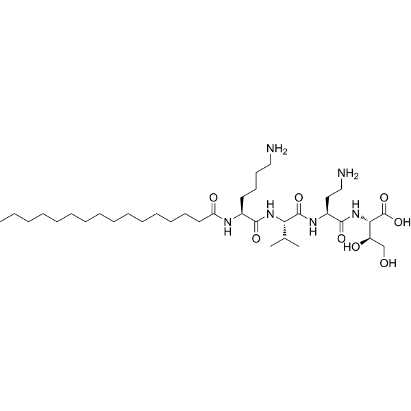 Palmitoyl dipeptide-5 diaminobutyroyl hydroxythreonine Structure