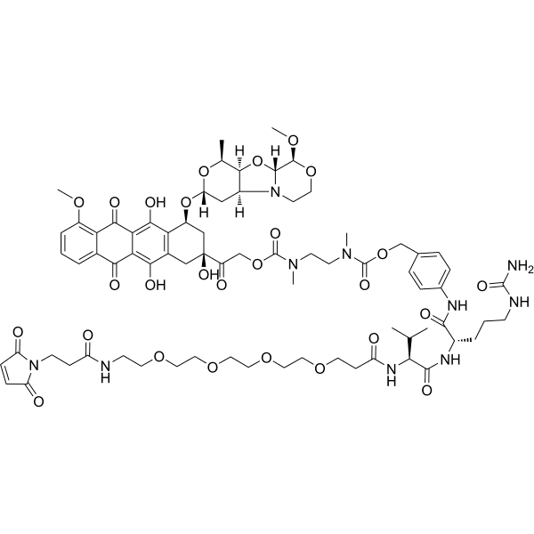 Mal-PEG4-VC-PAB-DMEA-PNU-159682  Structure