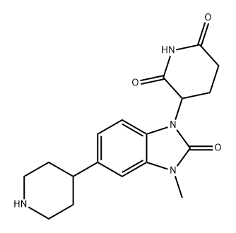 2,6-Piperidinedione, 3-[2,3-dihydro-3-methyl-2-oxo-5-(4-piperidinyl)-1H-benzimidazol-1-yl]- Structure
