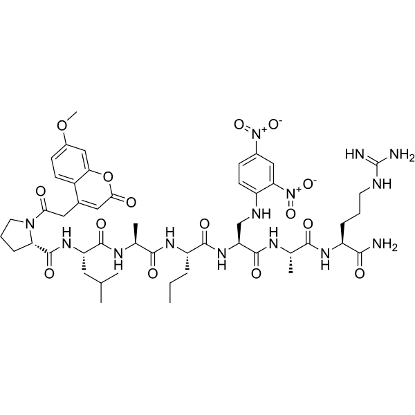 Mca-PLA-Nva-Dap(Dnp)-AR-NH2 Structure