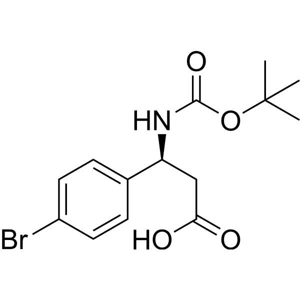 (S)-3-(4-Bromophenyl)-3-((tert-butoxycarbonyl)amino)propanoic acid Structure