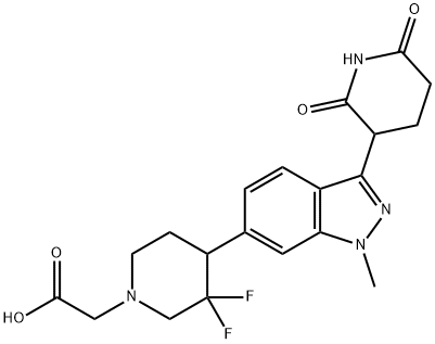 4-[3-(2,6-Dioxo-3-piperidinyl)-1-methyl-1H-indazol-6-yl]-3,3-difluoro-1-piperidineacetic acid Structure