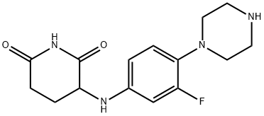 2,6-Piperidinedione, 3-[[3-fluoro-4-(1-piperazinyl)phenyl]amino]- Structure