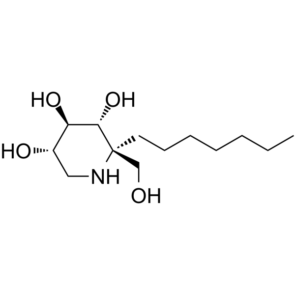 5-C-heptyl-DNJ  Structure