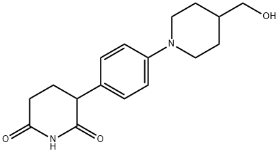 3-(4-(4-(hydroxymethyl)piperidin-1-yl)phenyl)piperidine-2,6-dione Structure