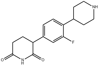 3-(3-fluoro-4-(piperidin-4-yl)phenyl)piperidine-2,6-dione Structure