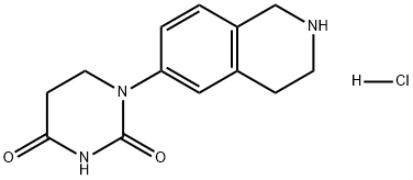2,4(1H,3H)-Pyrimidinedione, dihydro-1-(1,2,3,4-tetrahydro-6-isoquinolinyl)-, hydrochloride Structure