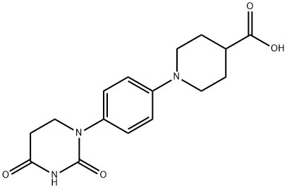 1-[4-(Tetrahydro-2,4-dioxo-1(2H)-pyrimidinyl)phenyl]-4-piperidinecarboxylic acid Structure
