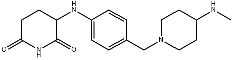 3-[[4-[[4-(Methylamino)-1-piperidinyl]methyl]phenyl]amino]-2,6-piperidinedione Structure