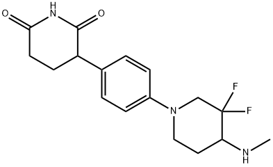 3-[4-[3,3-Difluoro-4-(methylamino)-1-piperidinyl]phenyl]-2,6-piperidinedione Structure