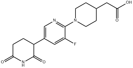 1-[5-(2,6-Dioxo-3-piperidinyl)-3-fluoro-2-pyridinyl]-4-piperidineacetic acid Structure