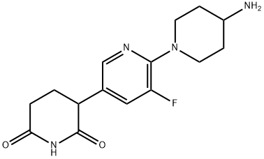 3-[6-(4-Amino-1-piperidinyl)-5-fluoro-3-pyridinyl]-2,6-piperidinedione Structure