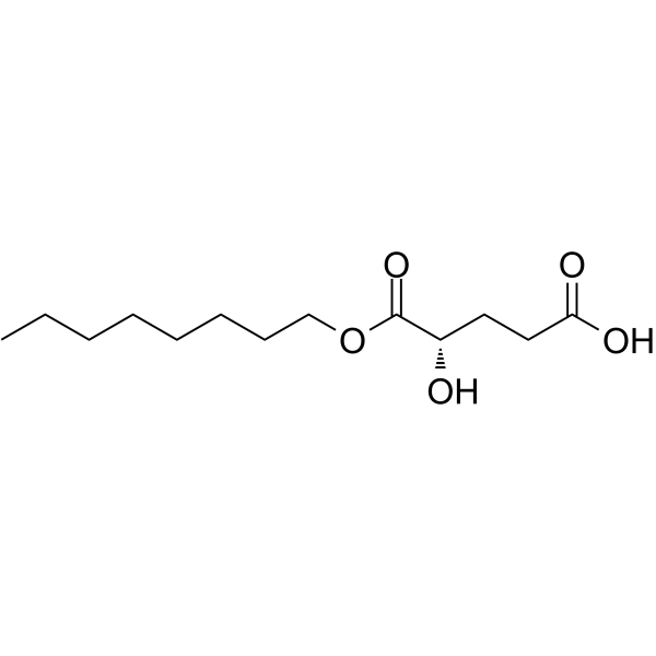 (2S)-Octyl-α-hydroxyglutarate Structure