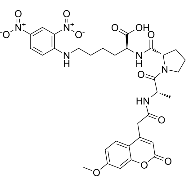Mca-Ala-Pro-Lys(Dnp)-OH  Structure