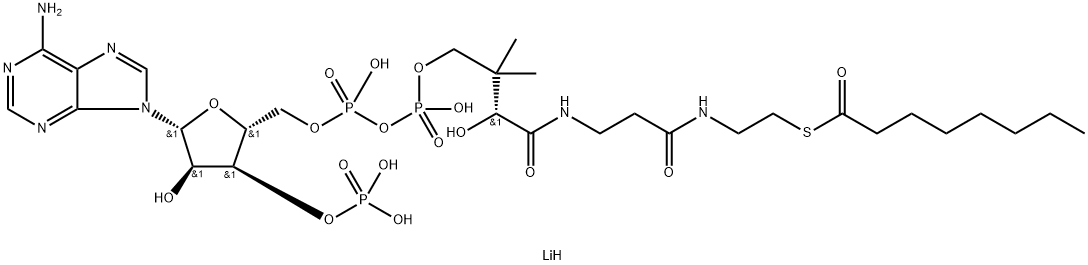 Octanoyl coenzyme A lithium Structure
