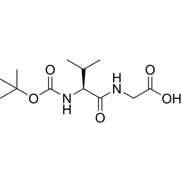 (tert-Butoxycarbonyl)-L-valylglycine Structure