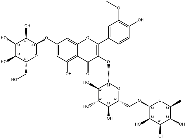 Isorhamnetin-3-O-rutinoside-7-O-glucoside Structure