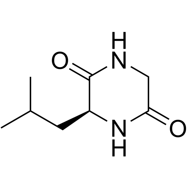 Cyclo(glycyl-L-leucyl) Structure