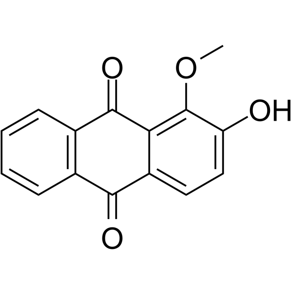 2-Hydroxy-1-methoxyanthraquinone Structure