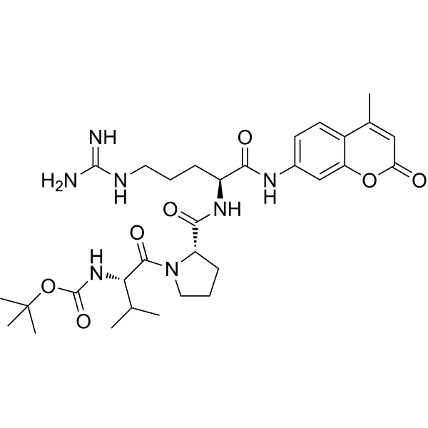 Boc-Val-Pro-Arg-AMC Structure