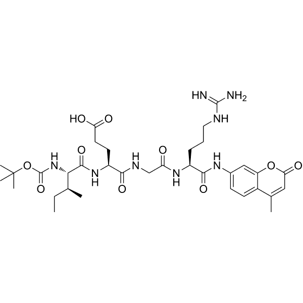 Boc-Ile-Glu-Gly-Arg-AMC Structure