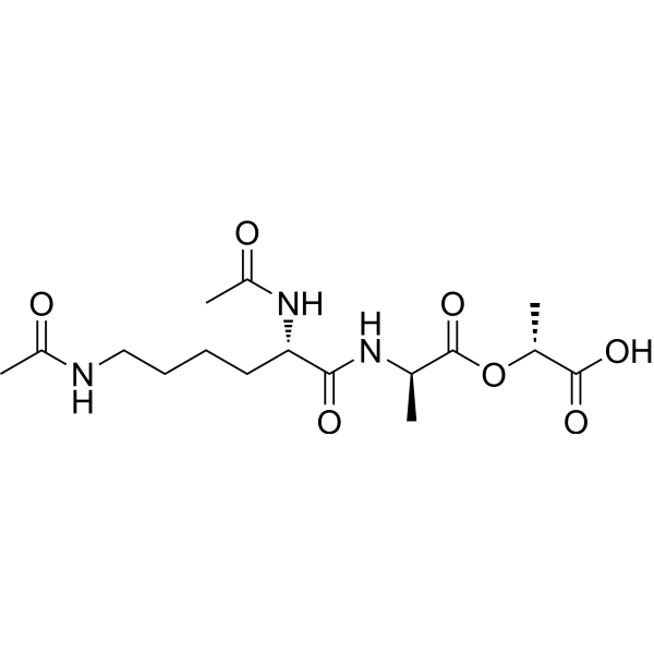 Ac-Lys(Ac)-D-Ala-D-Lactic acid Structure