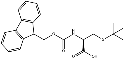 N-(((9H-Fluoren-9-yl)methoxy)carbonyl)-S-(tert-butyl)-L-cysteine Structure