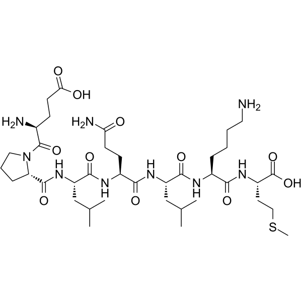 H-Glu-Pro-Leu-Gln-Leu-Lys-Met-OH Structure