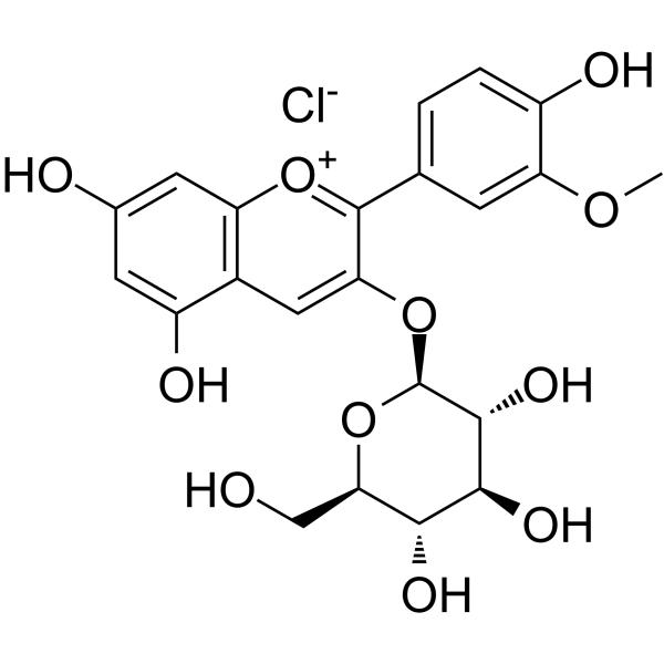 Peonidin 3-O-glucoside chloride  Structure