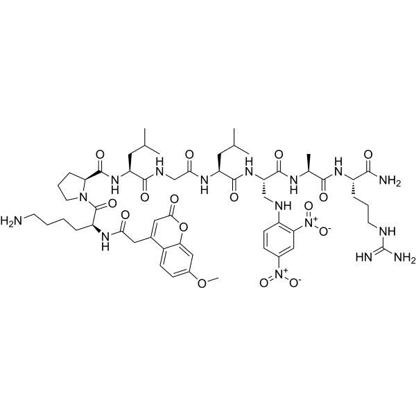 Mca-Lys-Pro-Leu-Gly-Leu-Dap(Dnp)-Ala-Arg-NH2 Structure