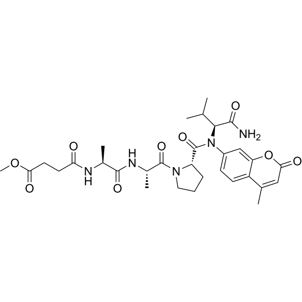 MeOSuc-AAPV-AMC Structure