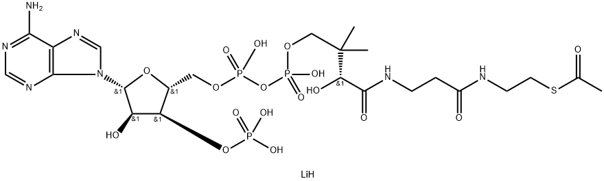 Acetyl coenzyme A trilithium Structure