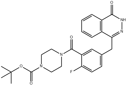 tert-Butyl 4-(2-fluoro-5-((4-oxo-3,4-dihydrophthalazin-1-yl)methyl)benzoyl)piperazine-1-carboxylate Structure