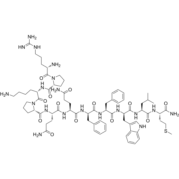 [D-Pro2, D-Phe7, D-Trp9] Substance P Structure