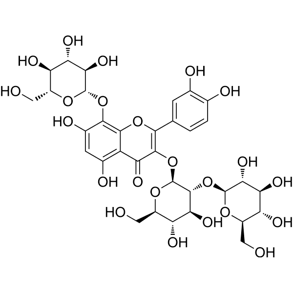 Gossypetin 3-sophoroside-8-glucoside Structure