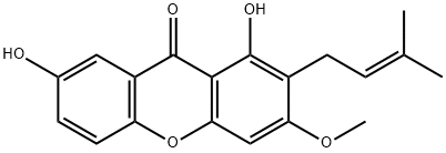 1,7-Dihydroxy-3-methoxy-2-prenylxanthone Structure