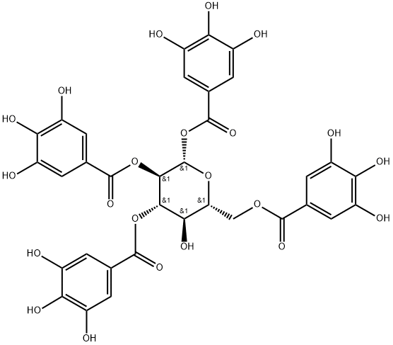 1,2,3,6-Tetra-O-galloyl-β-D-glucose Structure