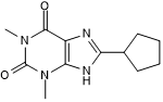 8-Cyclopentyl-1,3-dimethylxanthine Structure