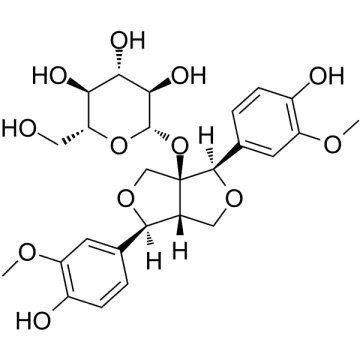 1-Hydroxypinoresinol 1-O-β-D-glucoside Structure