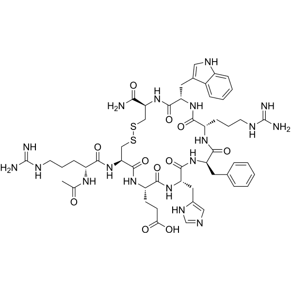 Ac-(d-Arg)-CEH-(d-Phe)-RWC-NH2 Structure