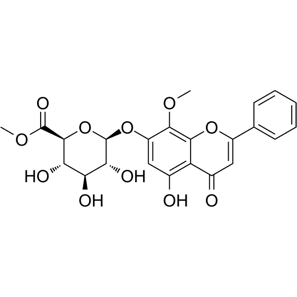 Wogonin 7-O-beta-D-glucuronide methyl ester Structure