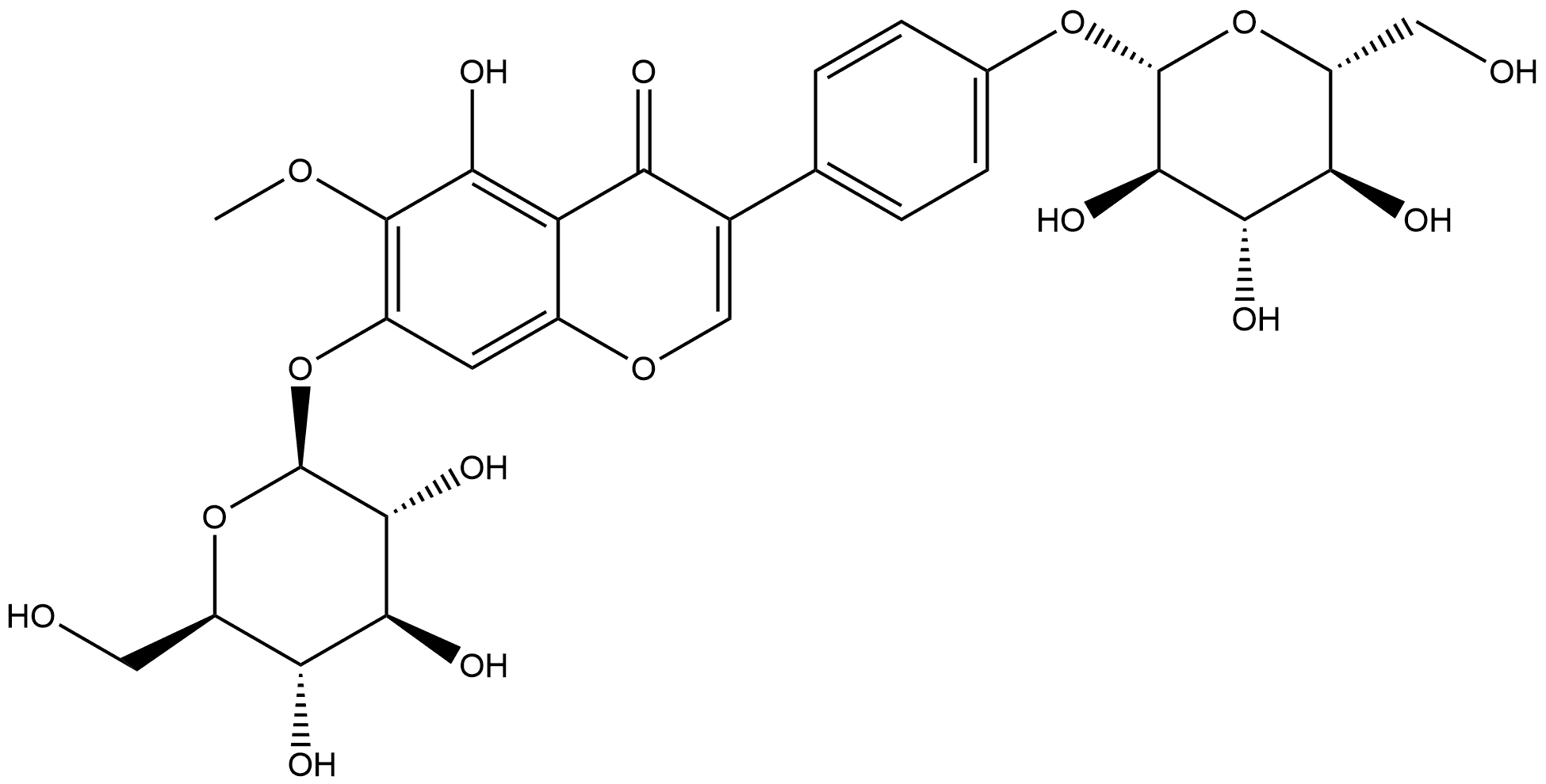 Tectorigenin-7-O-beta-glucosyl-4'-O-beta-glucoside Structure