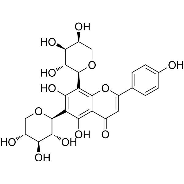 Apigenin-6-C-β-D-xylopyranosyl-8-C-α-L-arabinopyranoside Structure