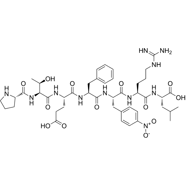 H-Pro-Thr-Glu-Phe-p-nitro-Phe-Arg-Leu-OH Structure