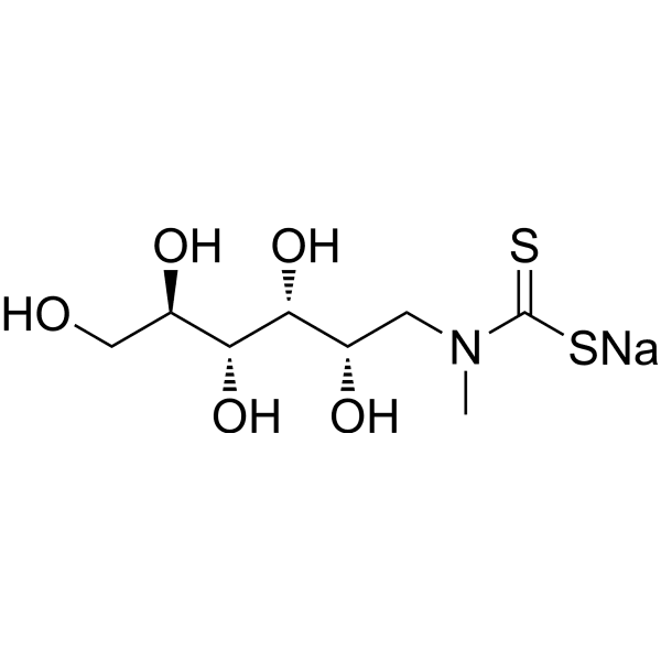 N-methyl-N-dithiocarboxyglucamine sodium Structure