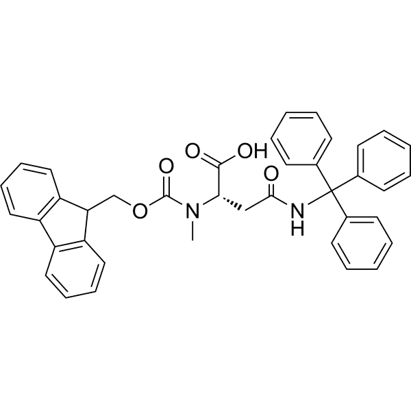(S)-2-((((9H-Fluoren-9-yl)methoxy)carbonyl)(methyl)amino)-4-oxo-4-(tritylamino)butanoic acid Structure