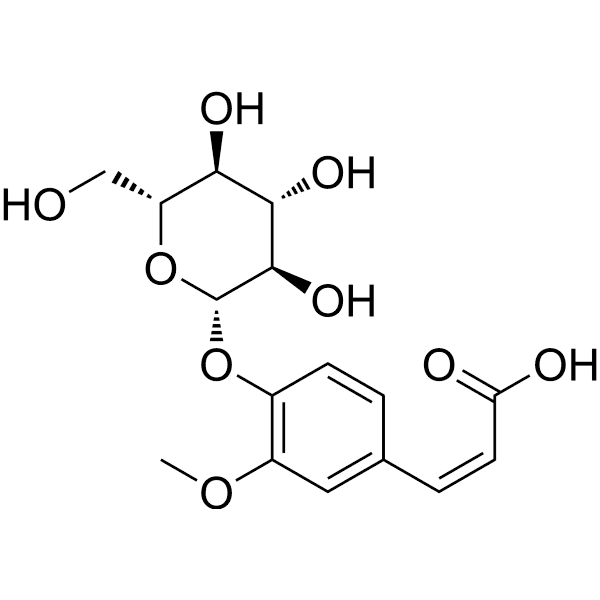 cis-Ferulic acid 4-O-β-D-glucopyranoside Structure